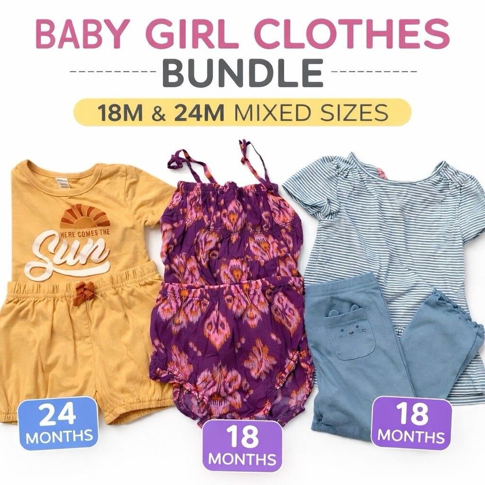 Baby Girl Clothes Bundle 18M-24M Mixed Sizes Outfit Set Shorts/Pant Set Summer